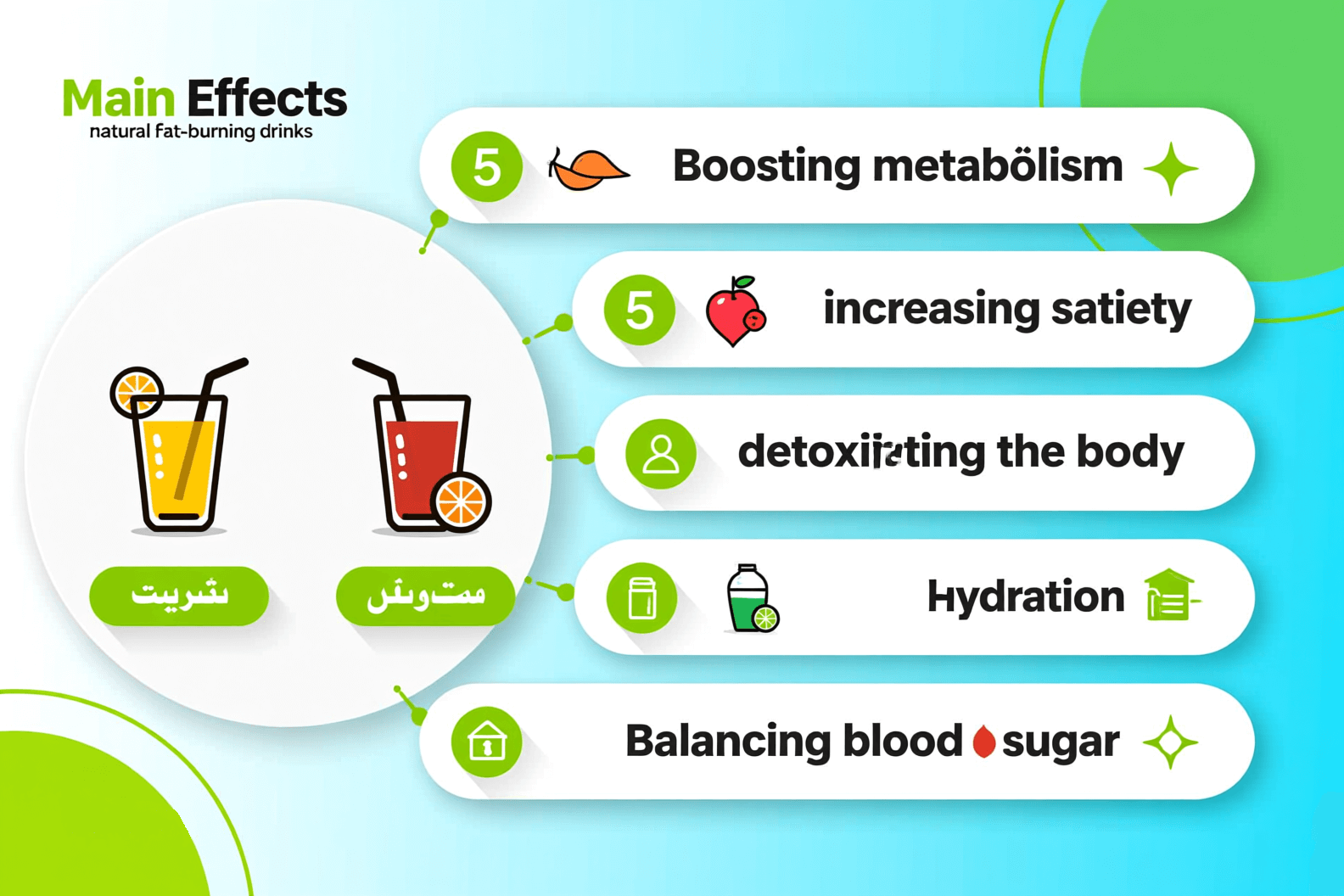 اینفوگراف عملکرد نوشیدنی‌های چربی‌سوز