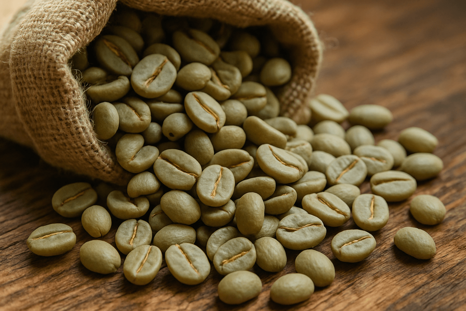 دانه‌های قهوه سبز خام