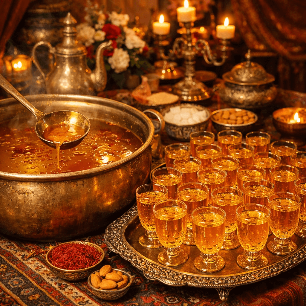 طرز تهیه شربت زعفران برای 50 نفر
